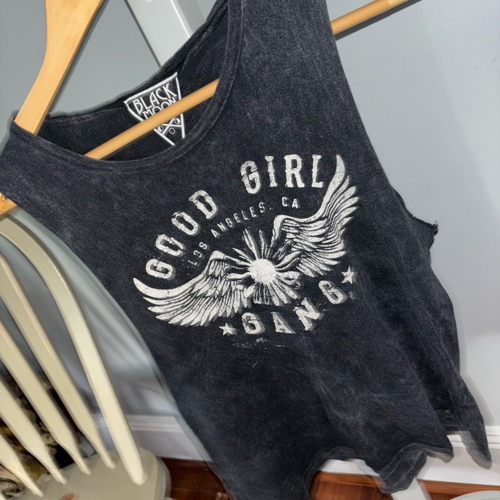 Black moon Black Graphic Tank Top